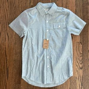 Bridge & Burn charcoal pinstripe S/S, size small, NWT standard fit